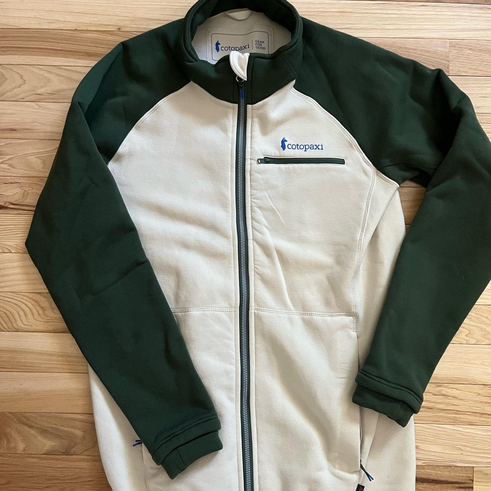 Cotopaxi Forest Green and Cream Jacket